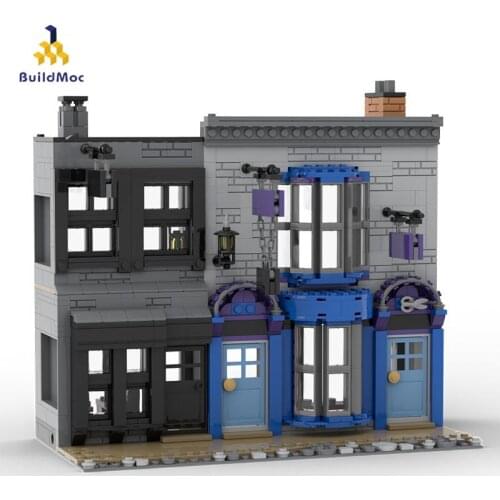 Bulidmoc City Buildings Mrs. Markins and Mrs Portages Cauldron Shop Shop City House Building Block Model DIY Childrens Toy Gift