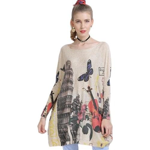 ARCSINX European Womens Sweater Oversize 4XL 5XL 6XL 7XL 8XL Print Fashion Woman Clothes 5% Wool Winter Womens Knitwear 9XL