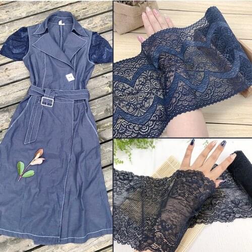 1Meter Flower Embroidered Lace Fabric Elastic Laces Trim Ribbons DIY Sewing Handmade Materials