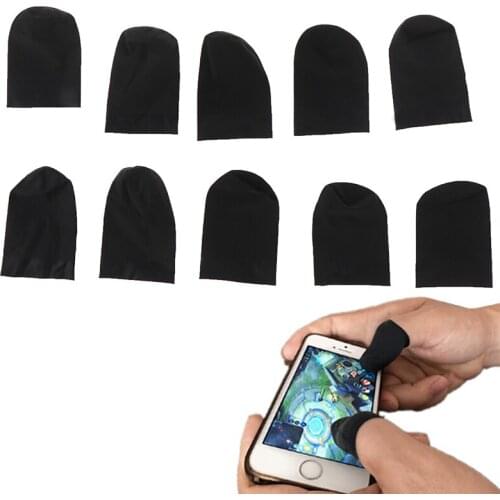 10Pcs Mobile Finger Sleeve TouchScreen Game Controller Sweatproof Gloves for Phone Gaming