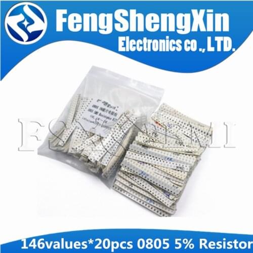 146valuesX20pcs=2920pcs 0805 5%SMD Resistor Samples kit ,0R，1R~1M