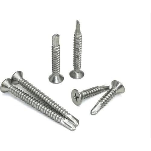 410 Stainless Steel M4.2 Flat Head Phillips Drill Screw countersunk Self Drilling Screw Tapping Screw M4.2*13/16/19/25/50mm