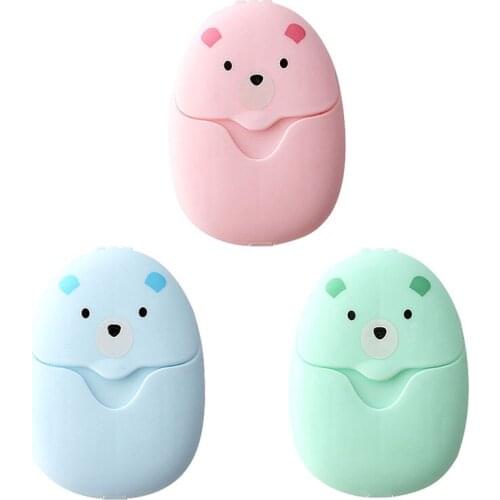 High Quality 50pcs Disposable Boxed Paper Soap Travel Portable Hand Washing Box Scented Slice Sheets Mini Soap Paper Dropship