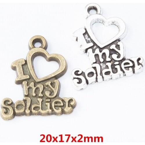 50 pieces of retro metal zinc alloy love pendant for DIY handmade jewelry necklace making 8004