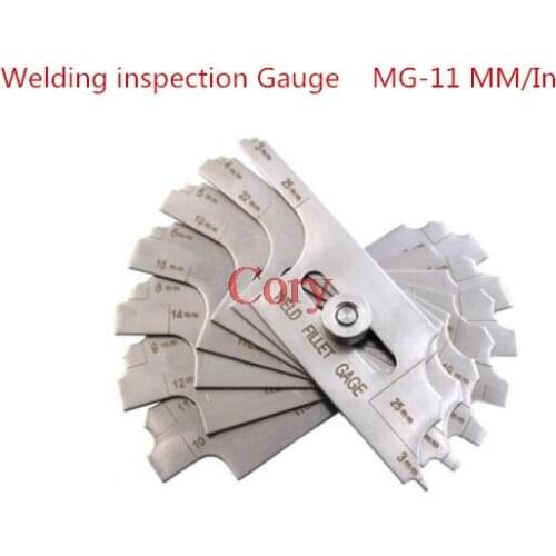 Welding test gauge Inspection Gage Weld Seam Bead/Fillet/Crown Test Ulnar Ruler Degree Angle Measure Kits Combine suit 6pcs