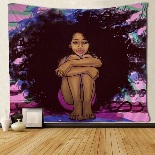 Afro Girls African American Women Art Tapestries Hippie Wall Hanging