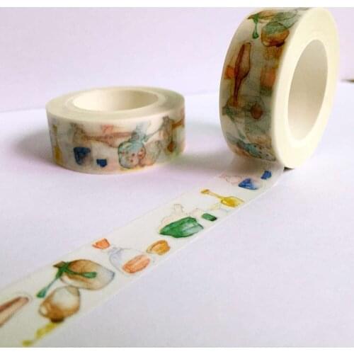 Free shipping 15mm*10m lift washi tape/ try decorative tape/lovely color sundry bottles masking paper tape