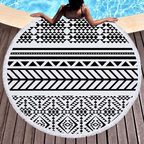 Quick Dry Beach Leisure Resort Creative Swimming Towel Microfiber Bath Towels Yoga Mat Shawl Bandage Round Tassel Beach Towel