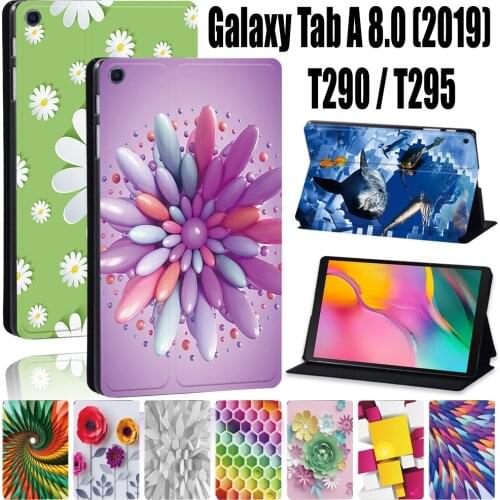 For Samsung Galaxy Tab A T290/T295 (2019) 8.0 Inch P610 P615 Tablet Case PU Leather Stand Cover + Free Stylus