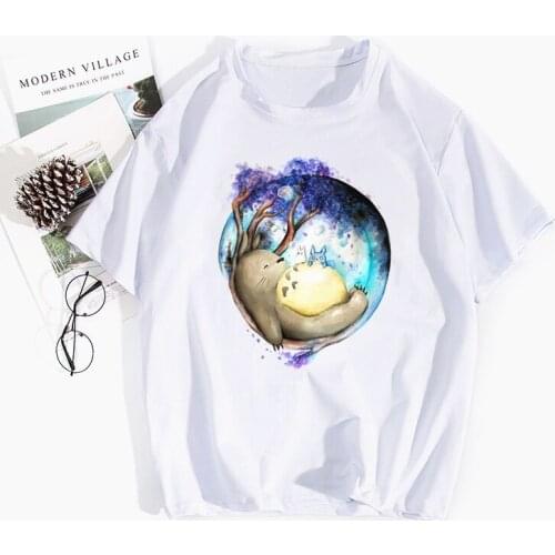 Totoro Studio Ghibli Miyazaki Hayao Anime Kawaii T Shirts Spring Tops Tees Men Women Short Sleeve Casual T Shirt Streetwear