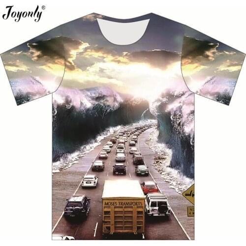 Joyonly 2018 Children Funny tshirts Car Sky Sun Sea Wave Pattern T-shirt For Boy Girls Cool 3d Tees Tops Clothes Baby T Shirts