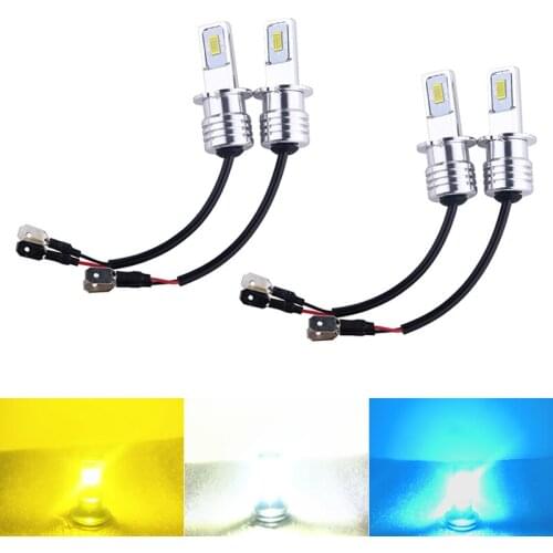 2Pcs Fog Lights H3 Led Lights Super Bright Fog Light Conversion Kit 4000LM 6000K White Car Driving Running Lamp CSP Leds Bulb
