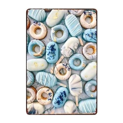 Colourful Delicious Ice Cream Vintage Metal Tin Sign Kitchen Bar Cake Shop Plaque Retro Iron Painting Poster Wall Art Decor WY67