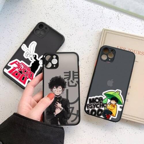 Mob Psycho 100 Phone Case For iphone 12 11 7 8 plus mini x xs xr pro max matte transparent cover