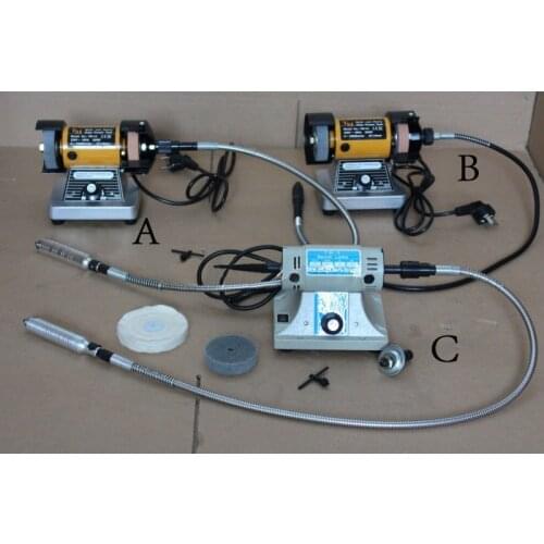 Metal Polisher Desktop Grinding Machine Grinder Dental Burnishing Motor Set Jewelry Tool and Equipment