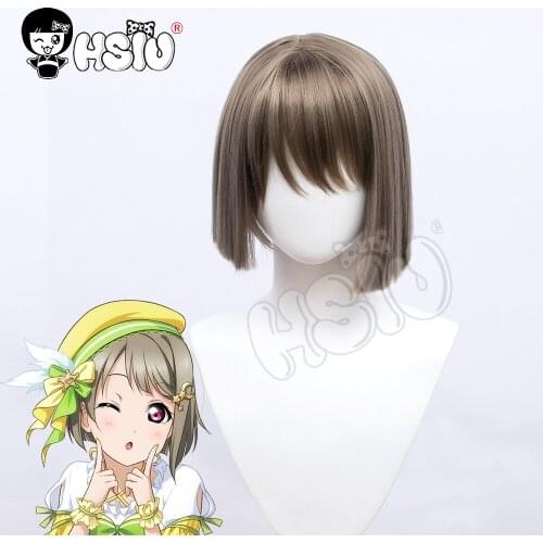 Nakasu Kasumi cosplay Wig LoveLive PDP Perfect Dream Project cosplay 「HSIU 」 Dark gold short hair Fiber synthetic wig