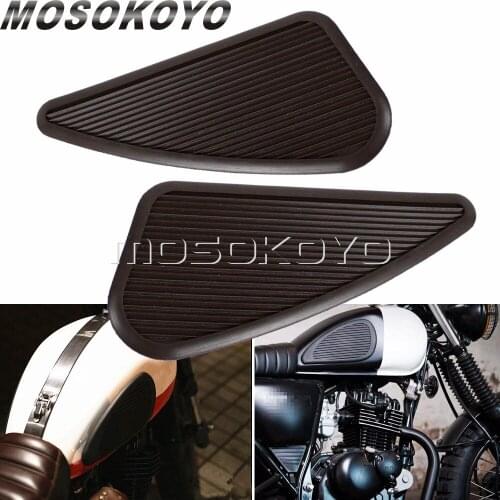 2pcs Cafe Racer Tank Traction Pads Vintage Gas Tank Knee Grip Protector Stickers For Harley Sportster Dyna Softail Honda Triumph