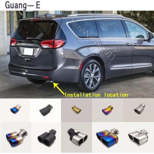 Car stickers muffler exterior back end pipe dedicate exhaust tip tail outlet ornament 1pcs For Chrysler Pacifica 2016-2019