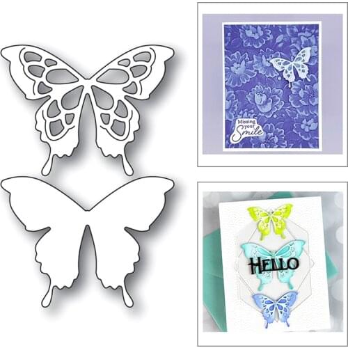 New Butterfly Decorative Layered Metal Cutting Dies for DIY Scrapbook Greeting Card Paper Album Cards No Clear Stamps 2021