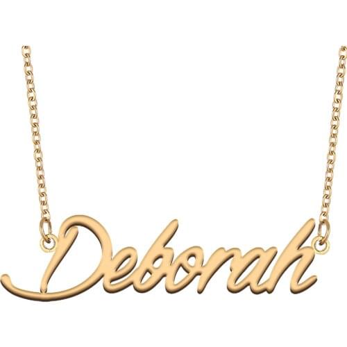 Deborah Name Necklace for Women Stainless Steel Jewelry 18k Gold Plated Nameplate Pendant Femme Mother Girlfriend Gift