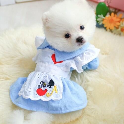 Dog Dress Princess Teddy Bichon Pomeranian Spring Dress Small Dog Yorkshire Poodle Dress Cat Woman Camisetas De Perro Yorkie