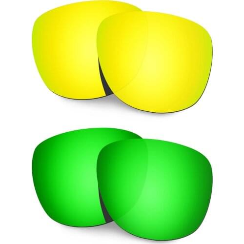 HKUCO Polarized Replacement Lenses For Trillbe X Sunglasses Gold/Green 2 Pairs