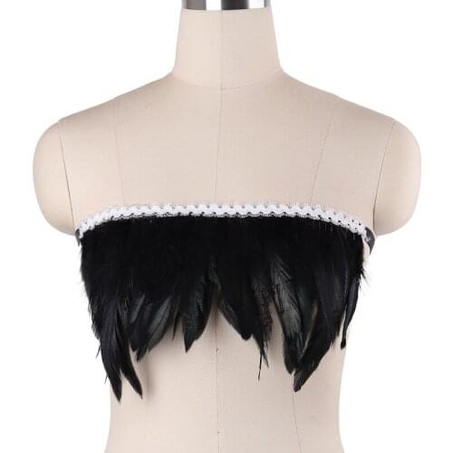 90s Fetish Lace Feather Harness Sexy Adjustable Strapless Harness Belt Crop Top Body Cage harness Bondage Exotic Feather Harness