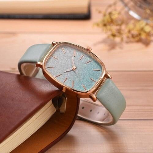 Faux Leather Strap All Match Luxury Large Dial Dress Wristwatch for Work