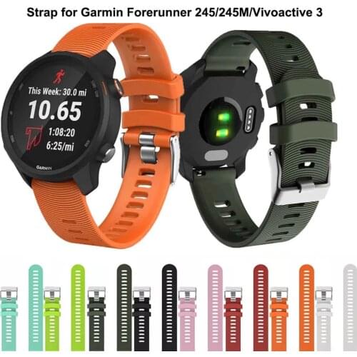 Silicone Band Wriststrap For Garmin vivoactive 3 Forerunner 645 245 Replacement Watchband Strap For Garmin vivoactive3 Wristband