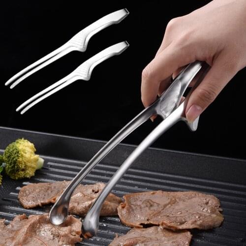 BBQ Food Tongs Outdoor Grill Steak Clamp Barbecue Clips Stainless Steel Cooking Chief Tong Bread Baking gold kitchen utensils