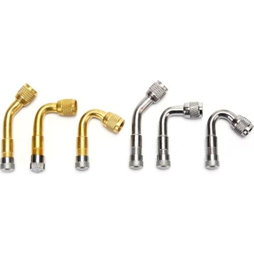 1Pc 45/90/135 Degree Angle Brass Air Tyre Valve Stem with Extension Adapter for Car Truck Motorcycle Cycling Accessories