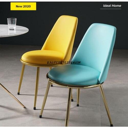 Nordic Dressing And Manicure Stool Back Leather Dining Chair Modern Sim