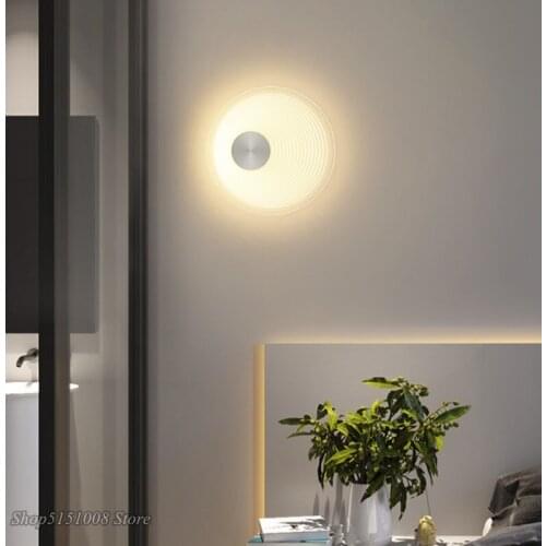 Modern Ceiling Light Spiral Pattern Acrylic Changeable Led Wall Lamp For Living Room Study Hallway Sconce Loft Stairs Wall Light