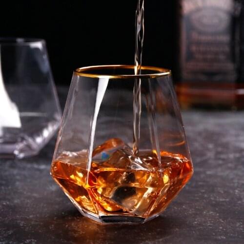 Whisky Cup Bar Transparent Crystal Glass Drinking Water Milk Juice Beverage Cup Creativity