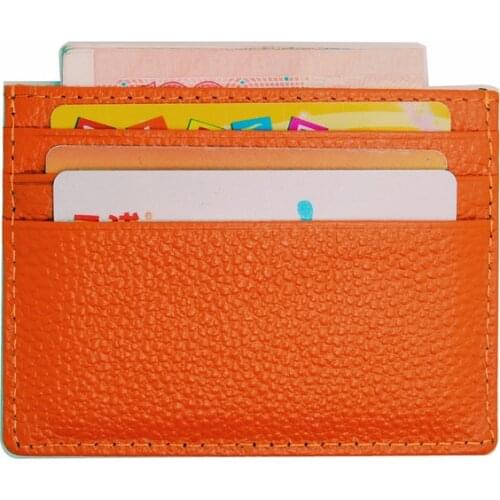 Genuine Leather Slim Credit Card Holder for Women Card Holder for Credit Cards Thin Leather Card Case for Female