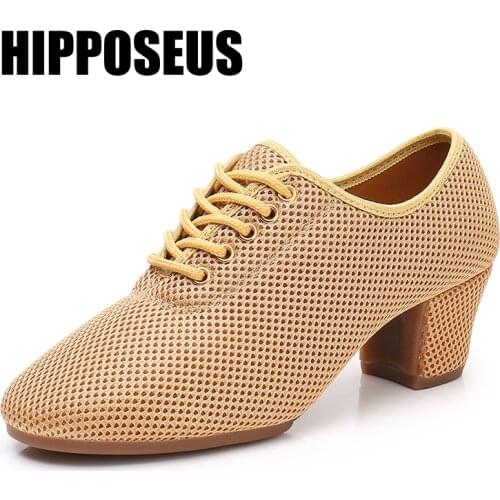 Men Modern Latin Dance Shoes Unisex Rubber/Soft Sole Tango/Ballroom Square Heels Women Dancing Shoes Black Brown Professional