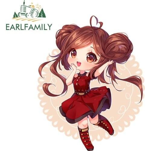 EARLFAMILY 13cm x 10.4cm for Happy Girl Vinyl Car Stickers Personality Motorcycle Helmet Waterproof Scratch-proof Window Decal