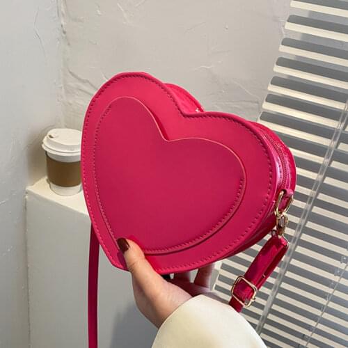 PU Leather Women Heart-shaped Crossbody Bag Luxury Designer Small Shoulder Bags for Ladies Female Evening Clutch Purse Handbags