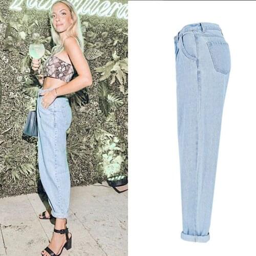 2020 New Fashion Winter Autumn High Waist Jeans For Women Jeans Mom Washed Casual Loose Denim Harem Pant Female Trousers Blue