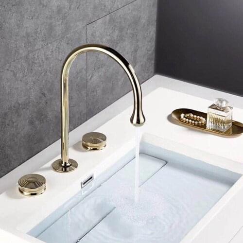 Golden Taps Basin Faucet Basin Mixer Tap Faucet Bathroom Wash Basin Faucet Brass Water Tap Sink Taps Dual Handle Hot and Cold