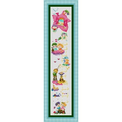 SG050 Height Chart Table With Length Scale Cross Stitch Craft for Baby Cross stich Kit Package Embroidery Set Counted Kits