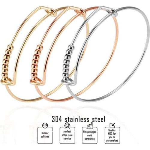 20pcs/lot Stainless Steel DIY Charm Bangle 62mm Jewelry Finding Supplies Expandable Adjustable Wire Bangle Wholesale Dropshippin