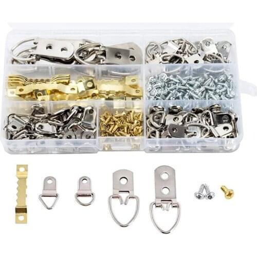 270Pcs Picture Hangers Sawtooth D-Ring Picture Hanging Kit with Screws,Picture Hanging Hardware for Photos & Home Decor
