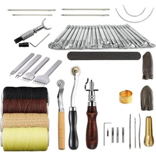 34Pcs/Set DIY Tools Handcraft 2019NEW Handmade Leather Suits Punch Home Edger Groover Trench Belt Device Leathercraft Artistic