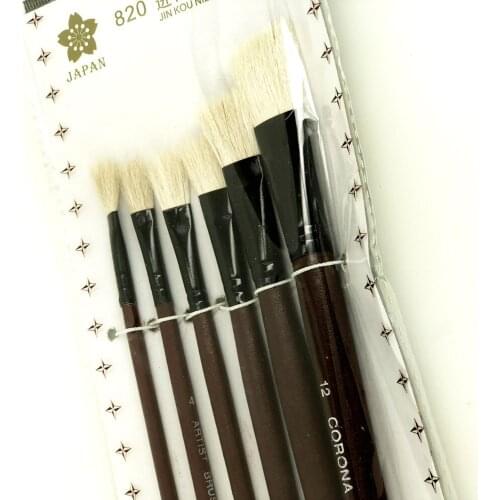 6 pieces in 6 sizes Wool Paint Brush for Gilding the Leaf - Gilding Tools for Sweeping and brush the leaf and Gilding Glue