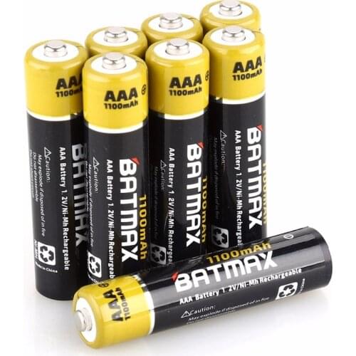 8Pcs 1100mAh AAA Ni-MH Rechargeable Batteries for AAA Batteries Battery AKKU + Battery case