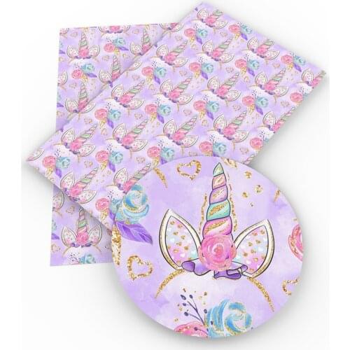 David accessories Unicorn Animal Faux Synthetic Leather Fabric,DIY Garment Knotbow Bags Decoration Crafts,1Yc3737