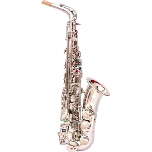 E-flat Alto Saxophone Sax Nickel-plated Silver Musical Instruments Top Quality Cost-effective Saxofon Gift SAX04