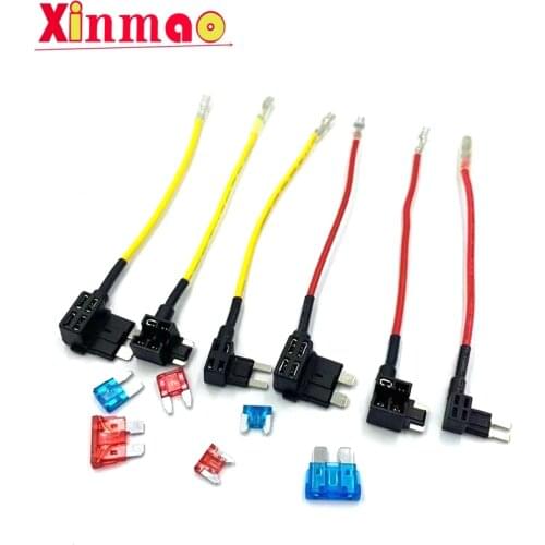 12V MINI SMALL MEDIUM Size Car Fuse Holder Add-a-circuit TAP Adapter with 10A Micro Mini Standard ATM Blade Fuse