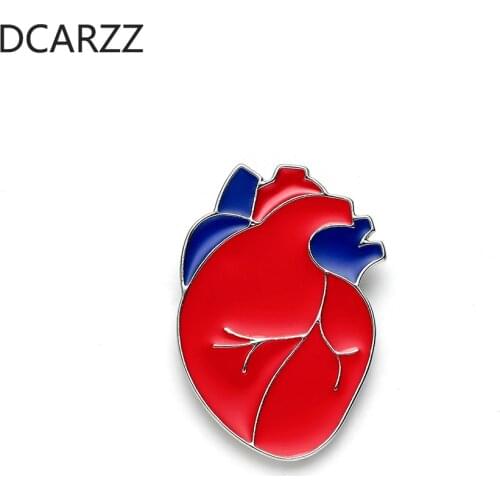 DCARZZ Heart Shape Lapel Pins Metal Red Enamel Brooches Trendy Jewelry Gift Doctor/Nurse/ Medical Pin Badge Women Accessories